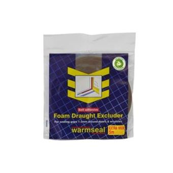 5m Brown Extra Wide PVC Foam Draught Excluder Extra wide