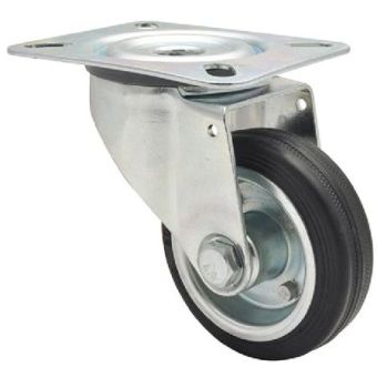 Castor Swivel Black 80mm - 50kg