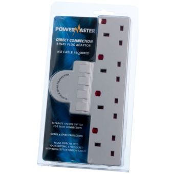 PowerMaster 4 Way Plug Adaptor - No Cable Required