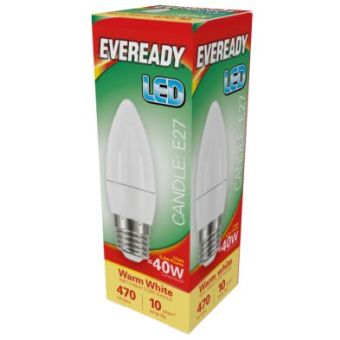 Eveready LED Candle 6W 470lm Warm White 3000k E27