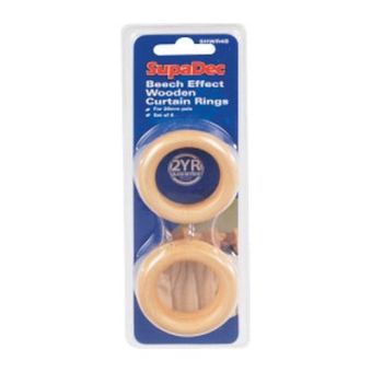 SupaDec 56mm Walnut Curtain Rings - Set Of 4