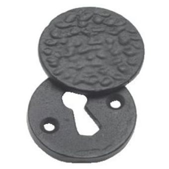 Antique Black Ironwork Round Covered Escutcheon