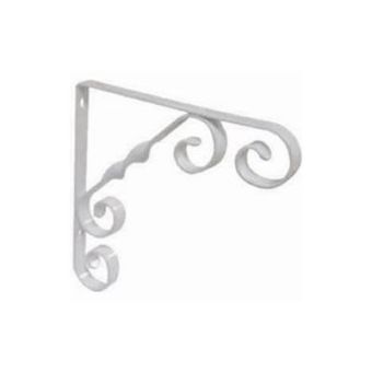 200mm (8") White Wrought Iron Scroll Bracket