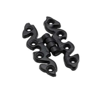Antique Black Ironwork Cupboard Door Snake Hinge - 70 x 38mm
