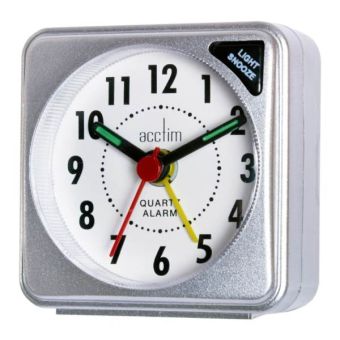 Acctim Ingot Alarm Clock Silver