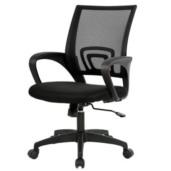 AirFlow Ergonomic Mesh Office Chair – Swivel Design with Lumbar Support and Ventilated Backrest in Black