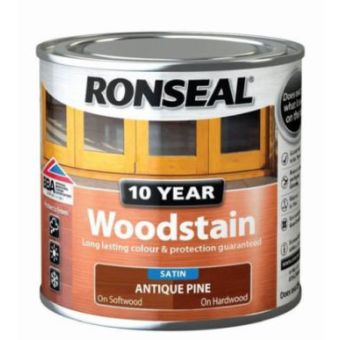 Ronseal Satin 10 Year Woodstain - Antique Pine 250ml