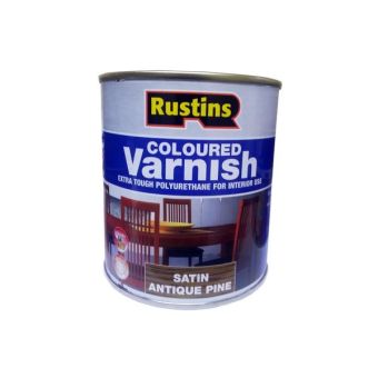 Rustins Coloured Varnish - Satin Antique Pine 500ml