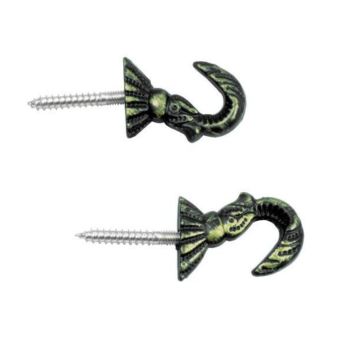 Antique Green Curtain Holder - Pack of 2