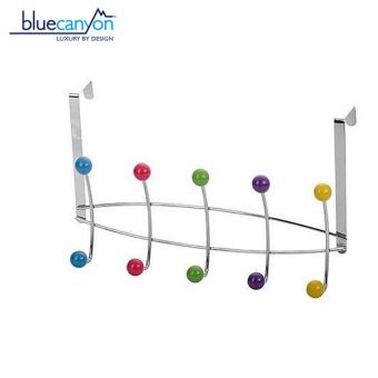Blue Canyon Aquarius Over Door Chrome 5 Hook Rail