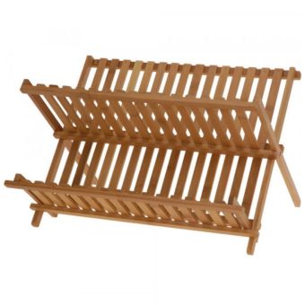 Bamboo Dishes Drainer Basket