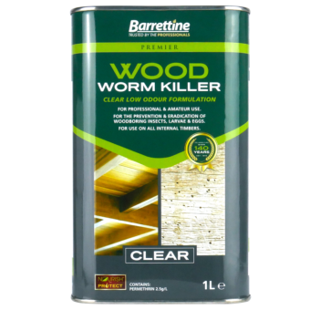 Barrettine Water Based Woodworm Killer 1L I For Deep Penetrating Treatment and Insect Protection