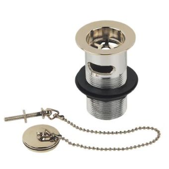 Basin Waste Plug & Chain - Gold Plated