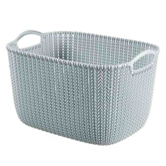 Curver Knit Duck Egg Blue Rectangular Basket - 19L