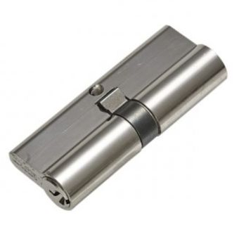 BASTA 40-10-40 Profile Cylinder Door Lock in Nickel Finish with Screws and Fittings Included