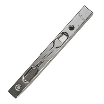 Basta Polished Satin Chrome effect Powder-coated Steel Flush Hinge Door Bolt (L)160mm (W)20mm