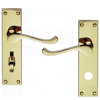 Basta Sherborne Bathroom Door Handles - Brass
