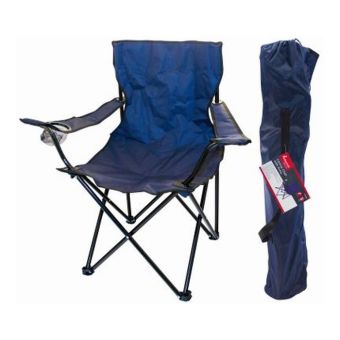Canvas Camping Chair with Arms – Blue| Foldable & Lightweight Outdoor Chair