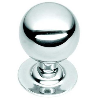 Polished Chrome Ball Centre Door Knob - 2½" (64mm)