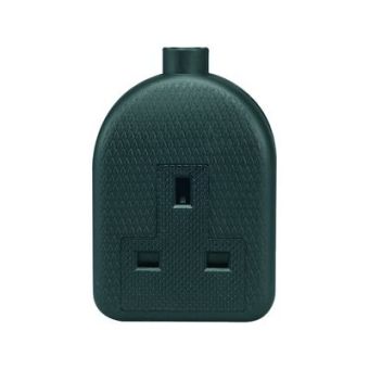 PowerMaster 13A 1 Gang Black Extension Trailing Socket