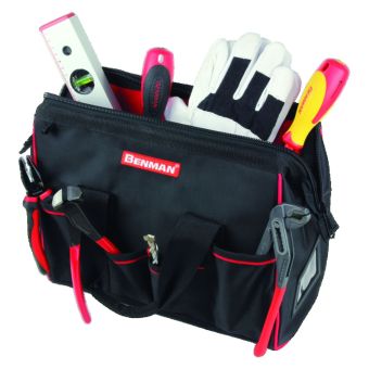 Benman Heavy-Duty Tool Bag 36cm with 8 External Pockets and Internal Storage Compartments