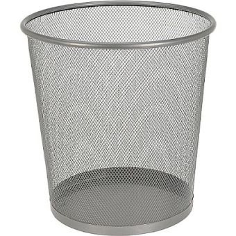 Silver Mesh Waste Bin