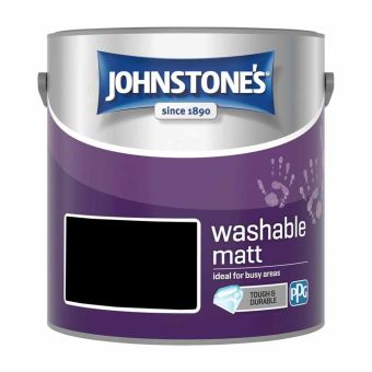 Johnstones Interior Washable Matt Paint - Black 2.5L