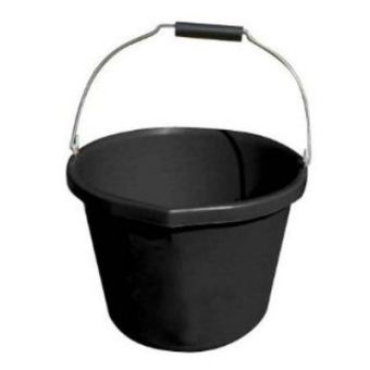 12L Bucket Black - With Handle & Pouring Spout