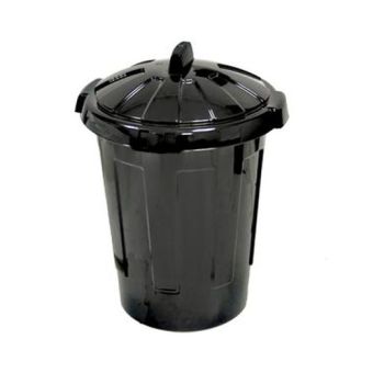 Black Dustbin with Click on Lid - 110L