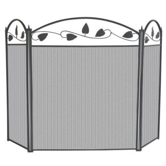 3 Fold Black Fire Screen