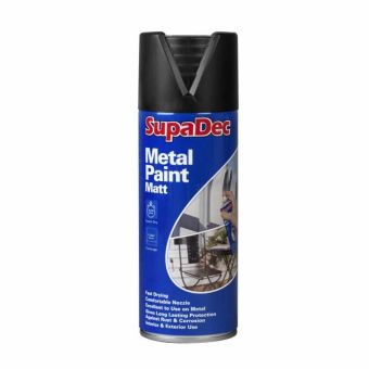 SupaDec Metal Spray Paint 400ml Matt Black