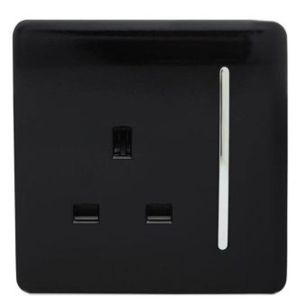 Trendi 1 Gang 13 Amp Switched Socket Black