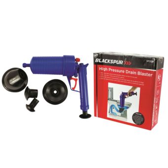 Blackspur High-Pressure Drain Blaster with Multiple Nozzles – Chemical-Free Blockage Remover for Drains, Sinks, Baths & Toilets