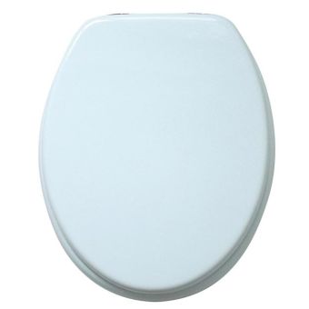 Blue Canyon White MDF Toilet Seat with Stainless Steel Hinges – Durable, Easy to Clean and Universally Fitting