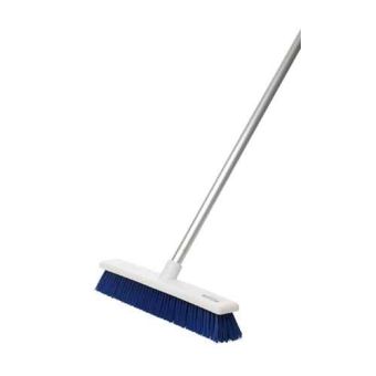 18″ Soft Heavy Duty Hygiene Broom & Alum Handle - Blue