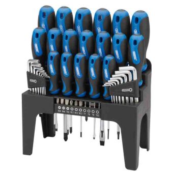 44 Piece Soft Grip Screwdriver, Hex Key And Bit Set