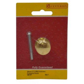 25mm (1") Polished Brass Victorian Cupboard Knob