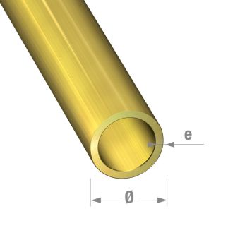 Brass Round Tube - 8mm x 0.5mm x 1m