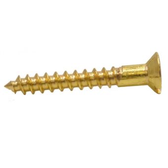 Slotted Brass Woodscrews with Countersunk Head - 1" x 6 (Pack of 6)