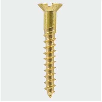 Brass Woodscrews Slotted CSK 4 x 1/2 (Pack of 200)