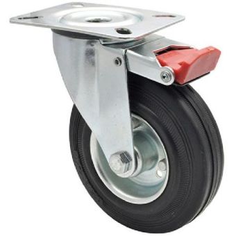 Castor Swivel Locking Black 125mm - 100kg