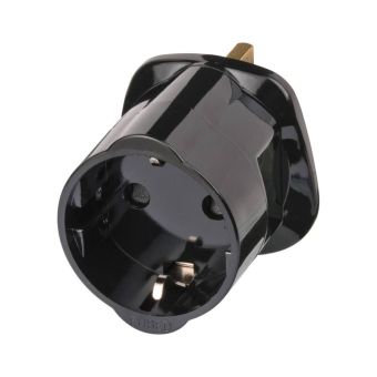 Brennenstuhl Black EU To UK Travel Plug Adapter