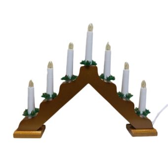 Sofia Gold Wood 7 Candle Candlebridge