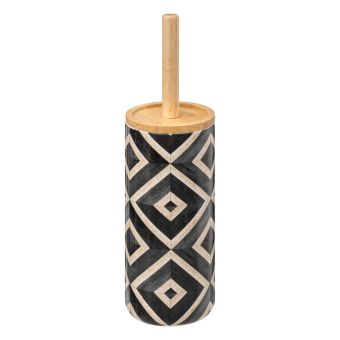 Canvas Black and Beige Toilet Brush