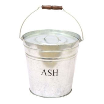 Castle Living Galvanised Ash Bucket & Lid