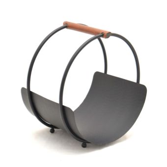 Castle Living Leather Log Holder Black 17 inch43cm