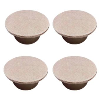 Premier 40mm Felt Beige Castor Cups - Pack Of 4