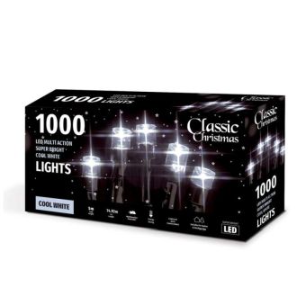 Classic Christmas 1000L LED Multi Action Super Bright Cool White Lights
