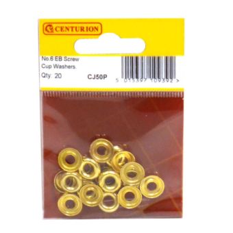 Centurion Brass Screw Cup Washers No 6 - Pack of 20