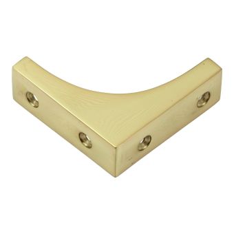 Chest Corner 50mm x 50mm x 17mm - Polished Brass